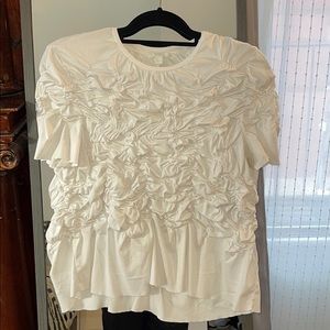 COS Ruched White T Shirt